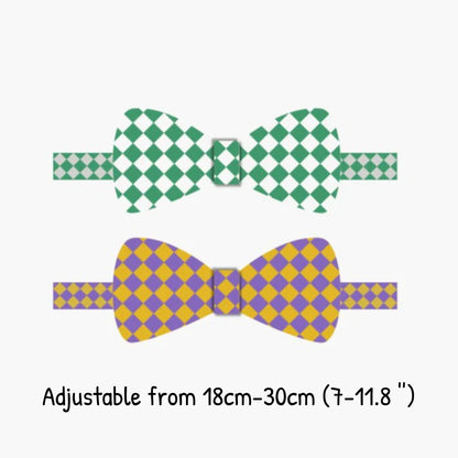 Adjustable Plaid Bow Tie Pet Collar