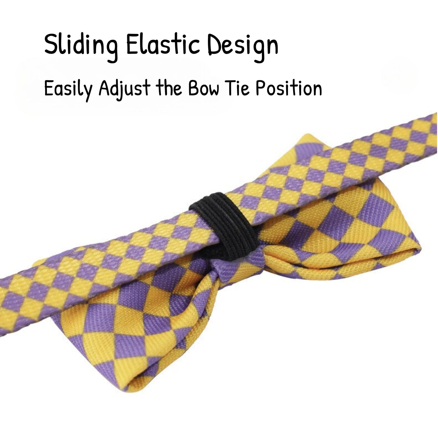 Adjustable Plaid Bow Tie Pet Collar