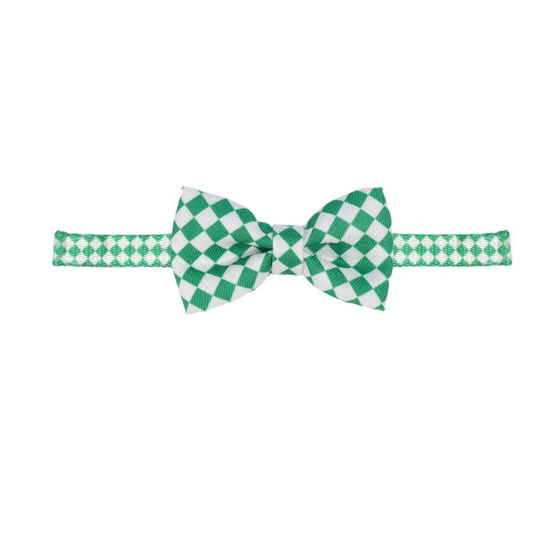 Adjustable Plaid Bow Tie Pet Collar