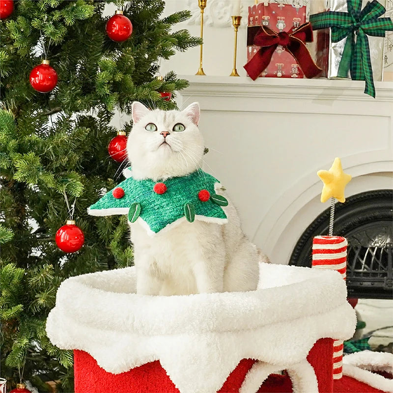 Christmas Berry Festive Holiday Cat Scarf