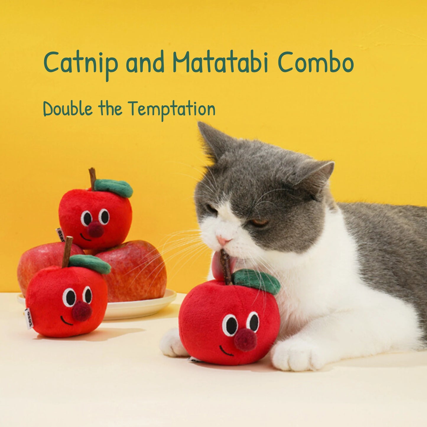 Festive Catnip Apple Chew Toy