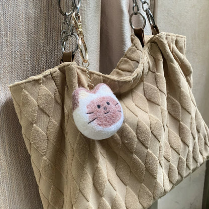 Handcrafted Wool Felt Keychain - Siamese Cat