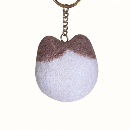 Handcrafted Wool Felt Keychain - Siamese Cat