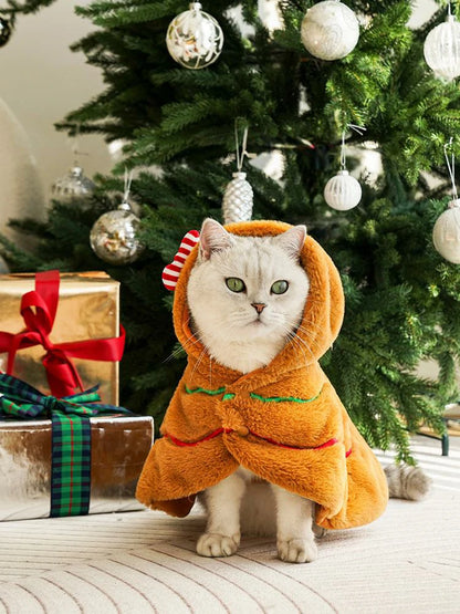 Holiday Gingerbread Pet Cape