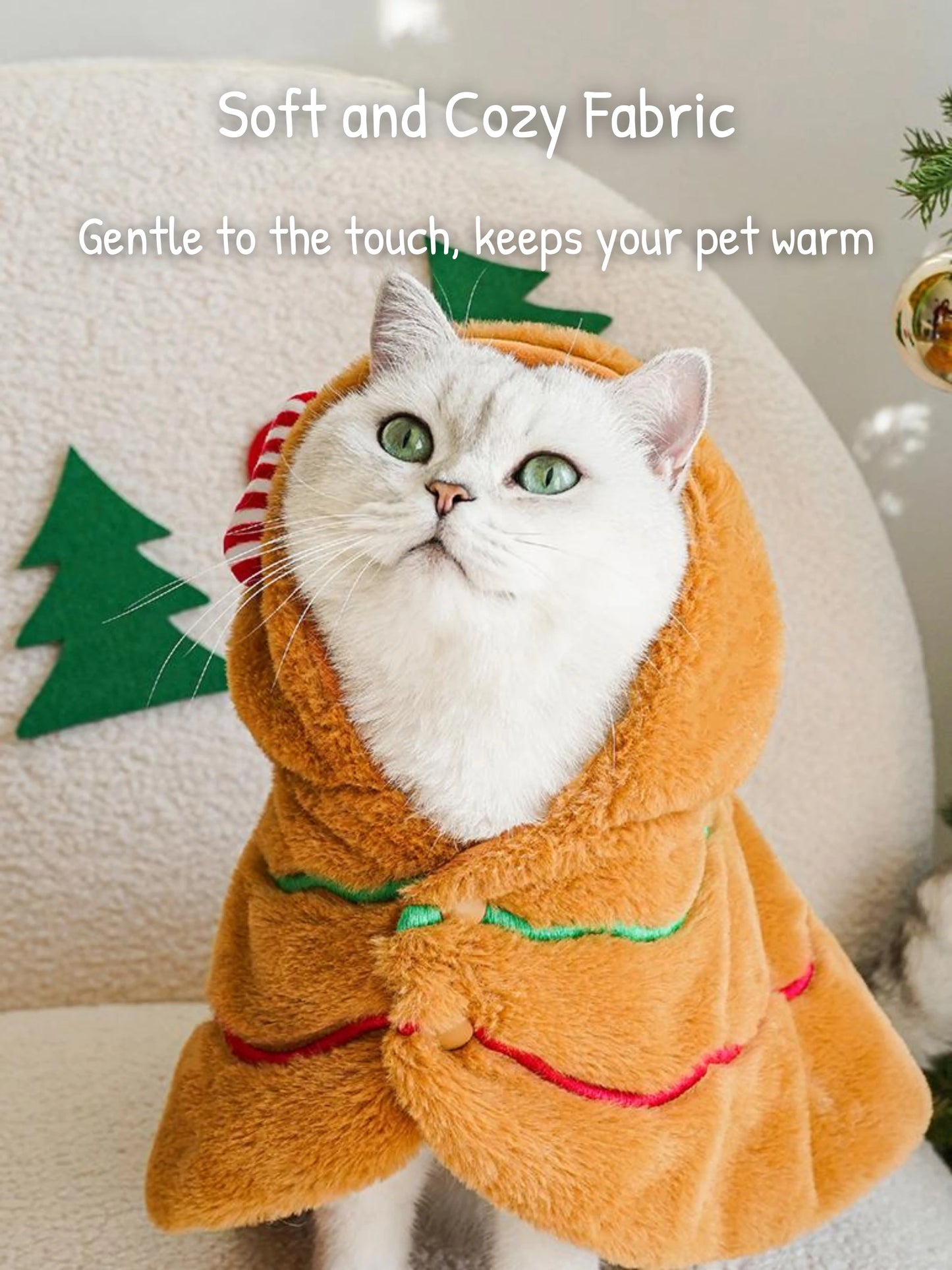 Holiday Gingerbread Pet Cape