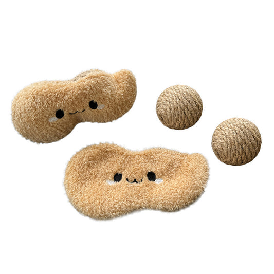 Interactive Peanut Sisal Balls Cat Toy