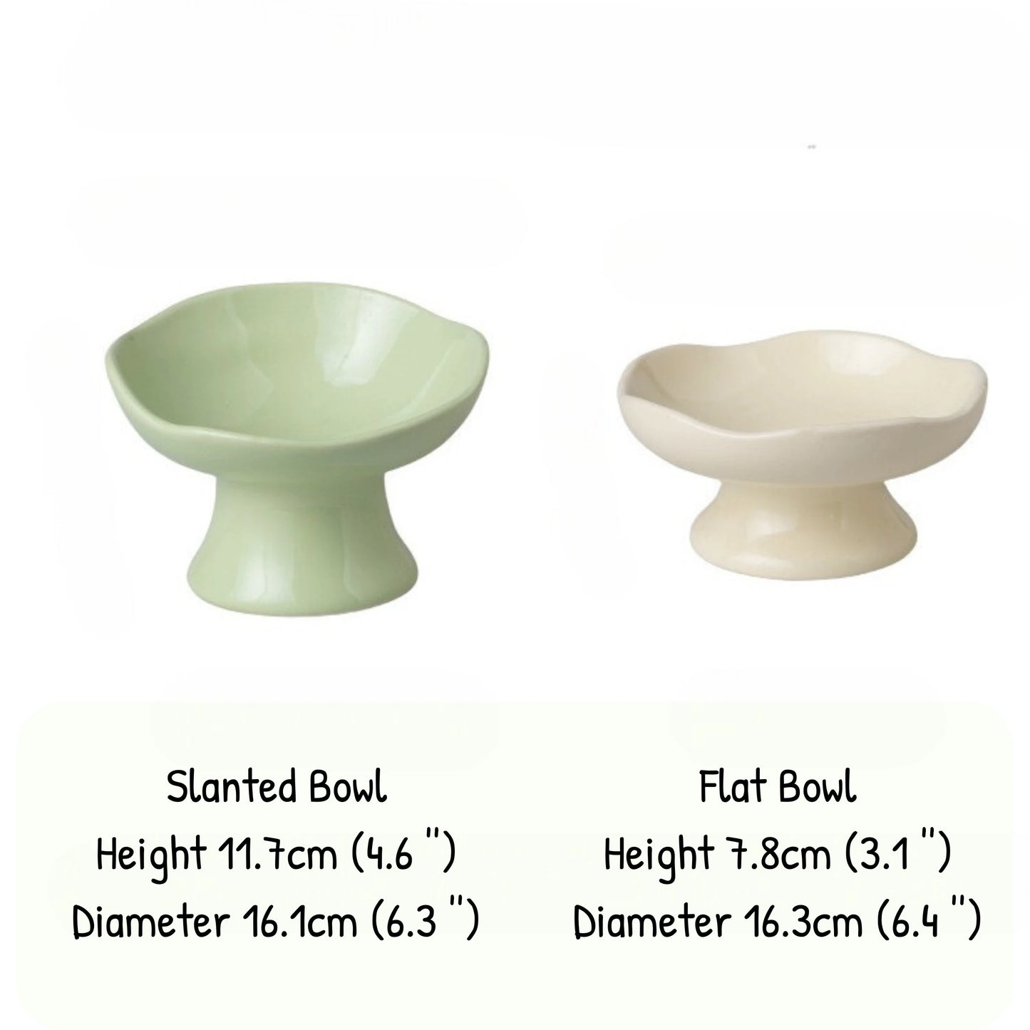 Petal Ceramic Elevated Cat Bowl