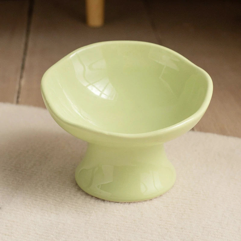 Petal Ceramic Elevated Cat Bowl