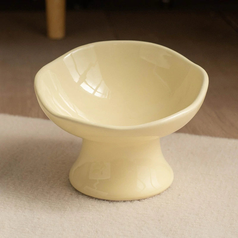 Petal Ceramic Elevated Cat Bowl