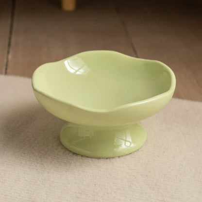 Petal Ceramic Elevated Cat Bowl