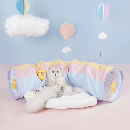 Rainbow Cat Tunnel Bed Combo