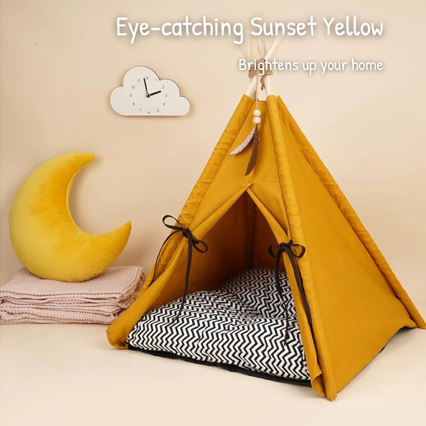 Sunset Yellow Pet Tent Cat Bed