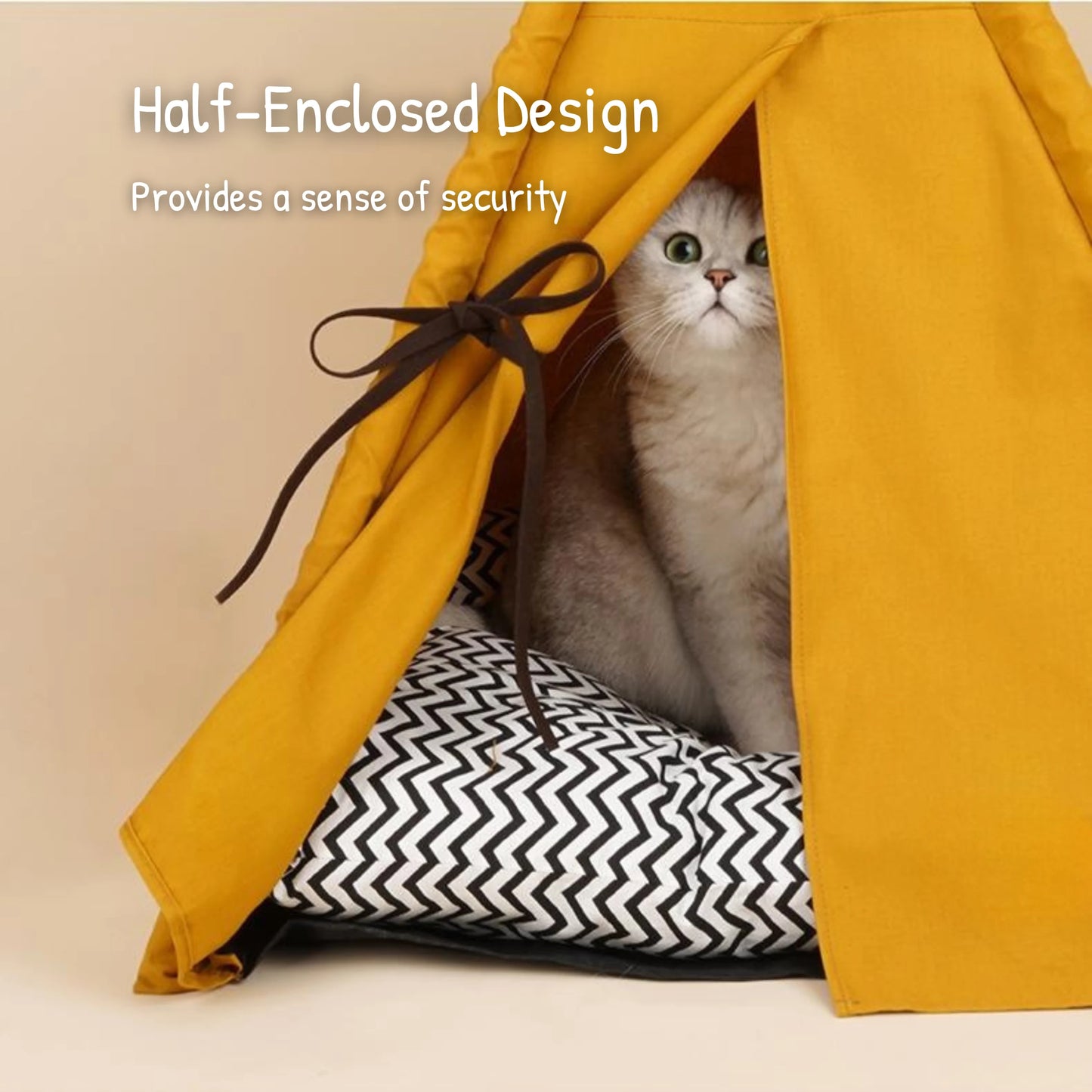 Sunset Yellow Pet Tent Cat Bed