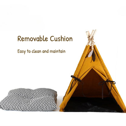 Sunset Yellow Pet Tent Cat Bed