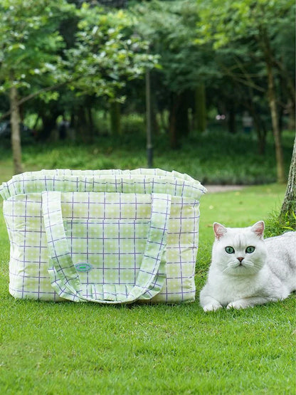 Versatile Checkered Pet Carrier